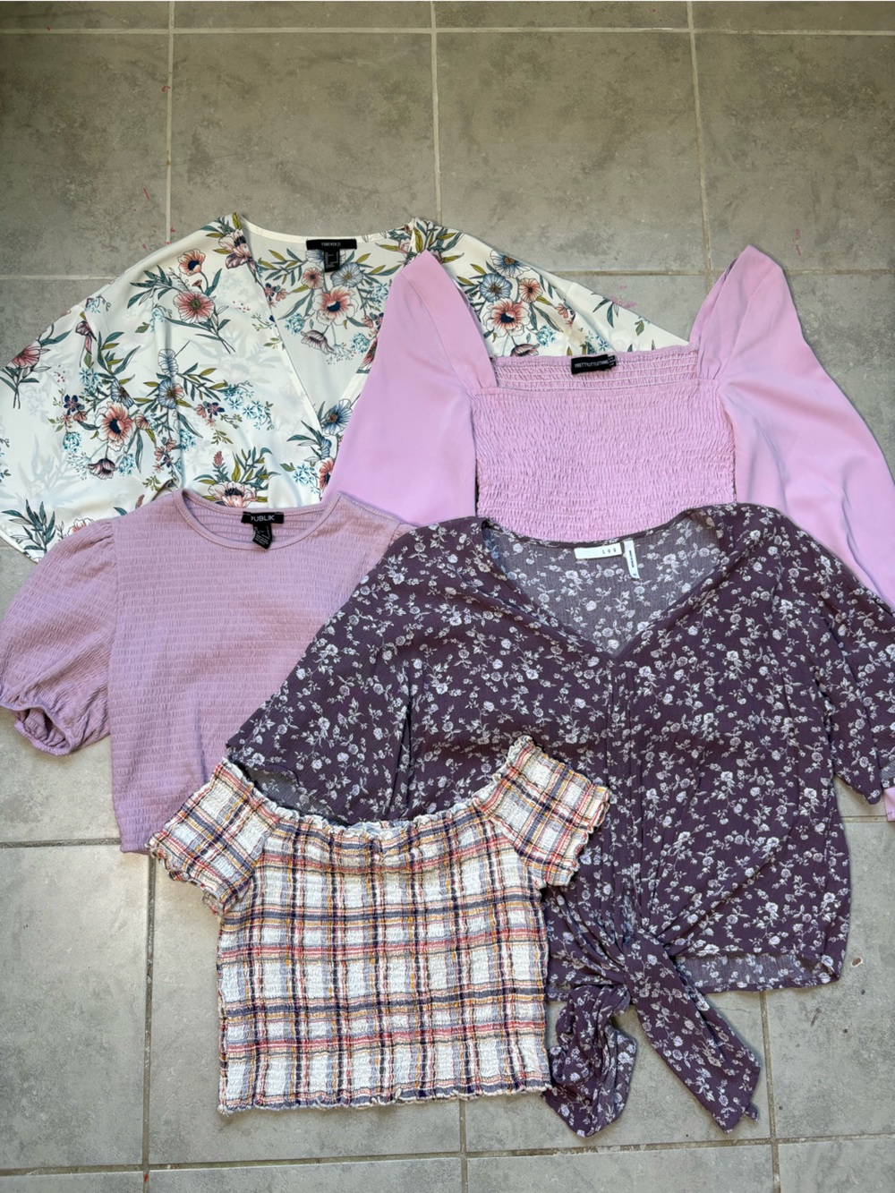 Pretty in purple bundle. Urban outfitters. Pretty little thing. Peplum tube top